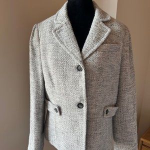 Talbots Silver/Gray Tweed Jacket - Size 12